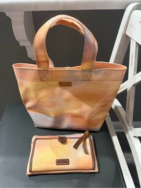Consuela “Dawn” Peachy Marble Grab N Go Small Tote and wallet